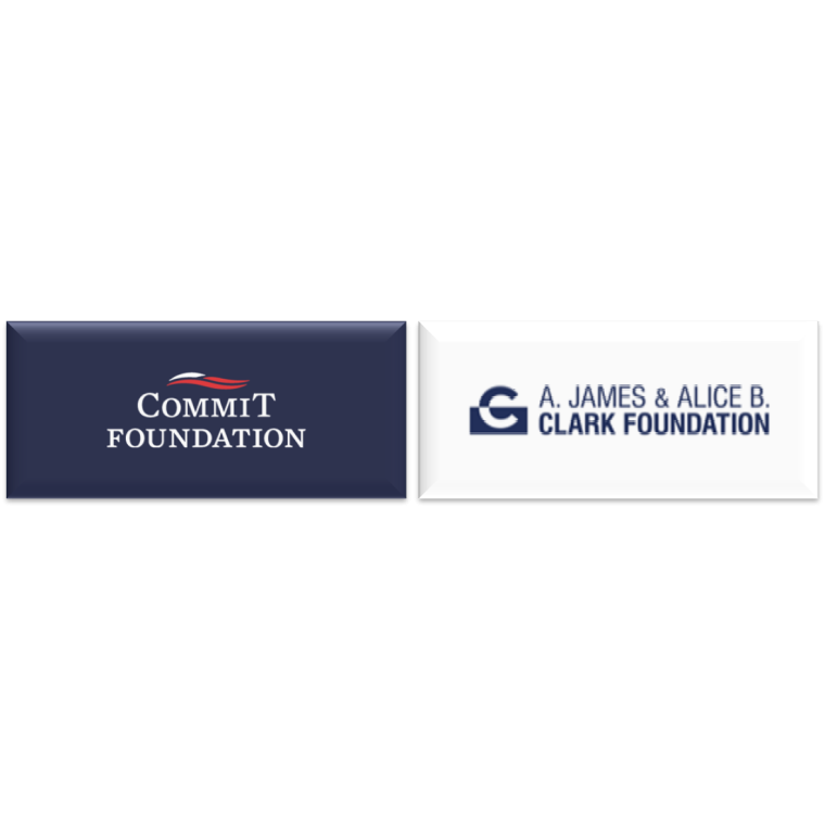 Commit Foundation and A. James & Alice B. Clark Foundation logos.