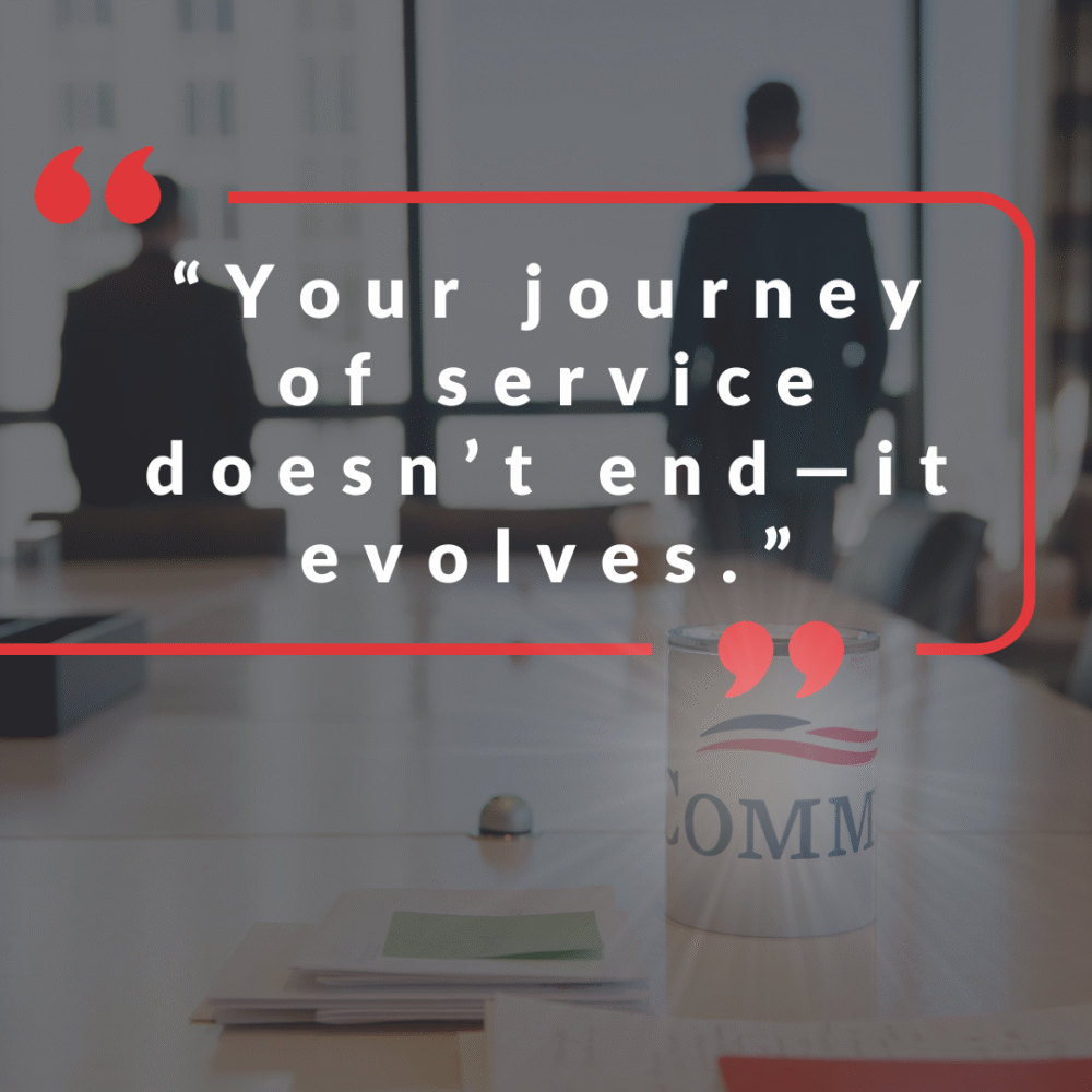 Your journey of service doesnt end it evolves